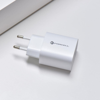 Ładowarka sieciowa do telefonu Forcell F-Energy USB C + USB A QC4.0 PD 3A 30W TFK-TC-30WPD biała-471067