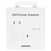 SAMSUNG oryginalna ładowarka sieciowa Typ C + kabel Typ C do Typ C PD 3A 25W GaN EP-T2510XWEGEU biała blister-472182