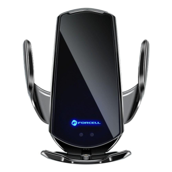 Uchwyt na telefon do samochodu indukcyjny automatyczny Forcell F-Grip HS1 Qi 15W do szyby / kratki czarny-472550