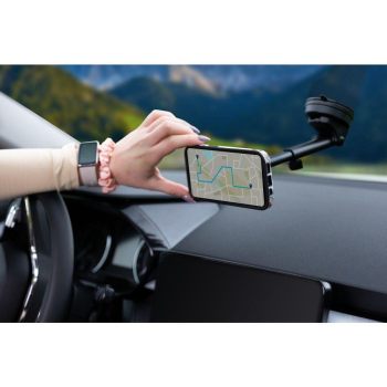 Uchwyt na telefon do samochodu magnetyczny zgodny z MagSafe Forcell F-Grip PrecisionX do szyby / deski / kratki czarny-4
