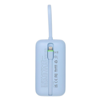 Powerbank Veger K1 (W1188) PD QC3.0 35W 10000 mAh z wbudowanymi kablami USB C / Lightning niebieski-475887