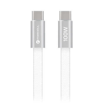 Kabel USB C do USB C Forcell F-Energy QC4.0 PD 5A 100W Cafule Flat 1,2 m CCFN23 biały-479333