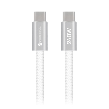 Kabel USB C do USB C Forcell F-Energy QC4.0 PD 5A 240W Cafule Color 1,2 m CBN1 biały-479431
