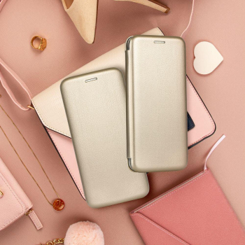 Etui z klapką na Samsung S23 FE Elegance Book złote-489004