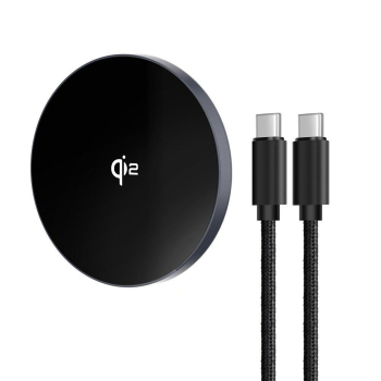 Ładowarka indukcyjna Forcell F-Energy Smart Charge USB C Qi2 15W zgodna z MagSafe z odpinanym kablem 1,5 m srebrna-4893