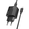 Ładowarka sieciowa do telefonu Hoco 2 x USB C + 2 x USB A QC3.0 PD 3A 30W + kabel USB C do Lightning N56 czarna-493751