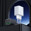 Ładowarka sieciowa do telefonu Hoco 2 x USB C + 2 x USB A QC3.0 PD 3A 30W + kabel USB C do Lightning N56 czarna-493753