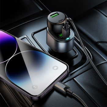 Ładowarka samochodowa Hoco USB A + USB C + gniazdo zapalniczki PD QC3.0 3A 35W Z56 czarna-493235