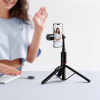 Selfie stick tripod z pilotem bezprzewodowym + światłem LED Hoco K34 czarny-494898