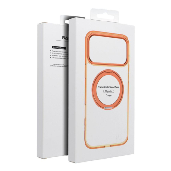 Etui na iPhone 17 Pro / 18 Pro Frame Circle Stand zgodne z MagSafe pomarańczowe-635957